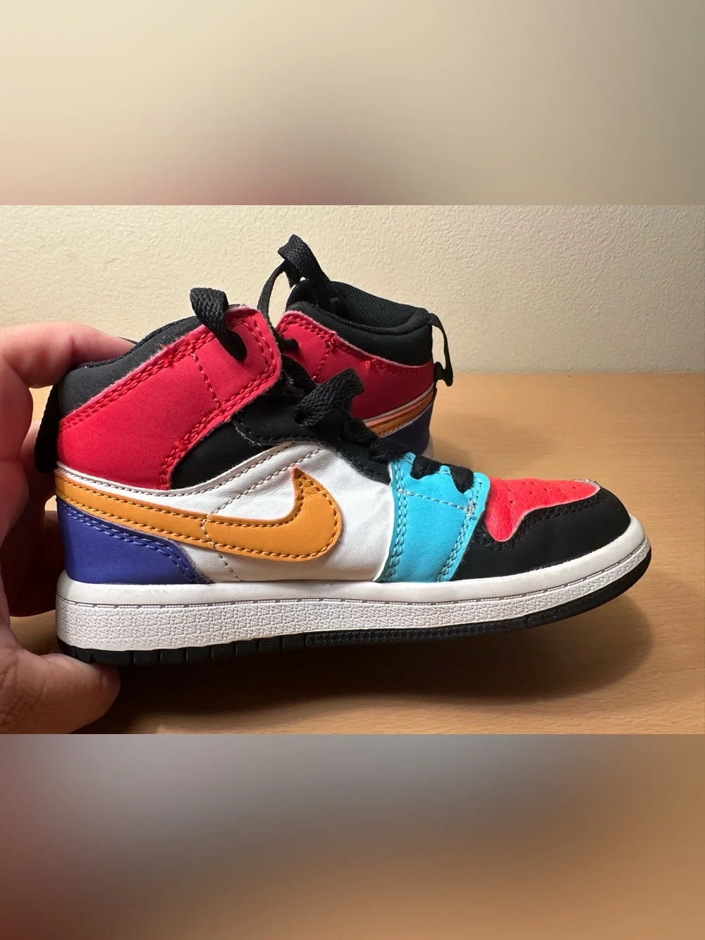 Jordan 1 Mid Bred Multi-Color Little Kids Shoes Size 11C
